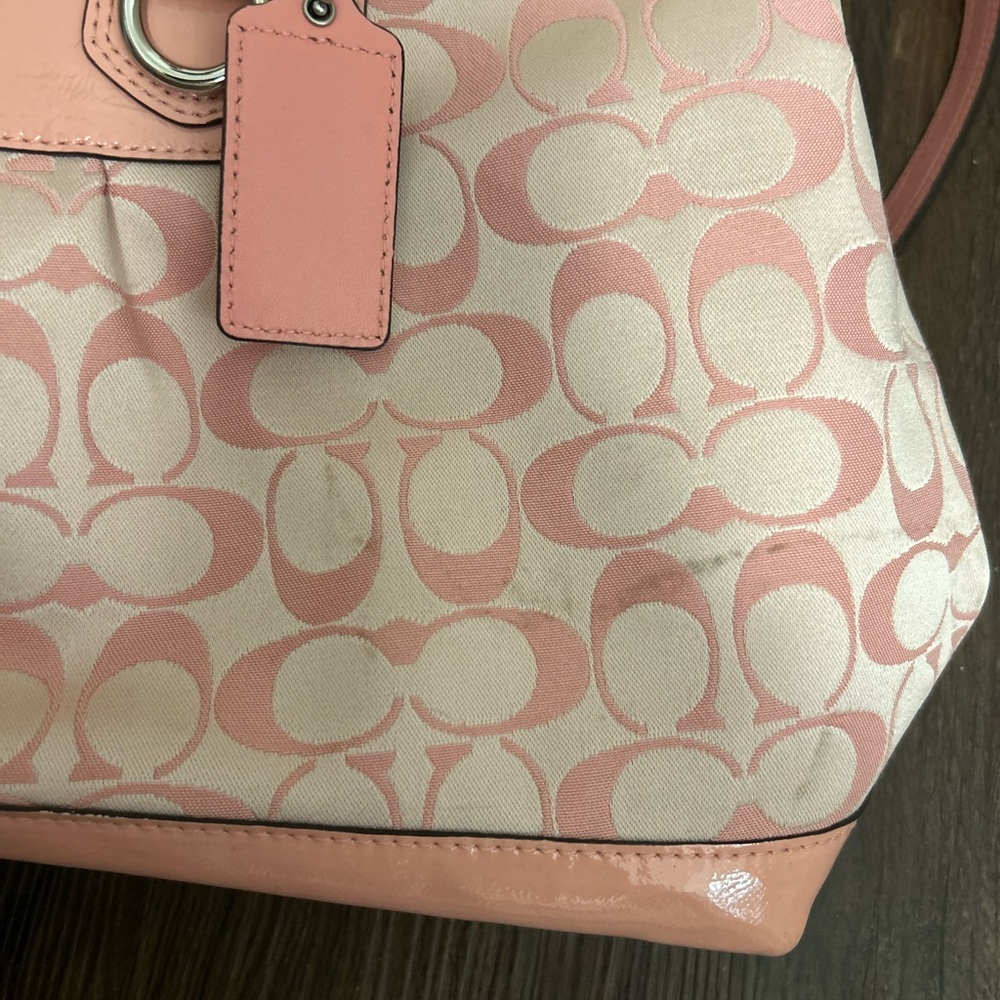 COACH ASHLEY PEONY PINK SIGNATURE CARRYALL HANDBAG SHOULDER BAG PURSE - Picture 6 of 16